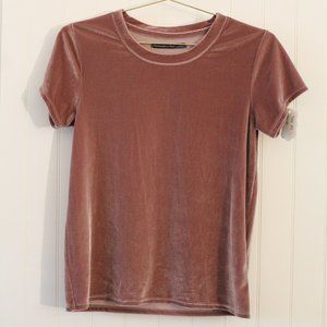 Abercrombie ✤ Faux Velvet Stretch T Shirt Blouse